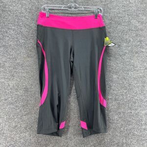 New Tek Gear Activewear Cropped Pants Women S Small Gray Mid Rise Pull On Skinny